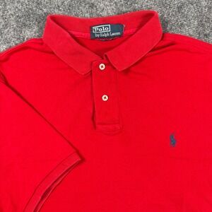 Polo by‎ Ralph Lauren Red Short Sleeve Polo Shirt Casual Classic Top Men's